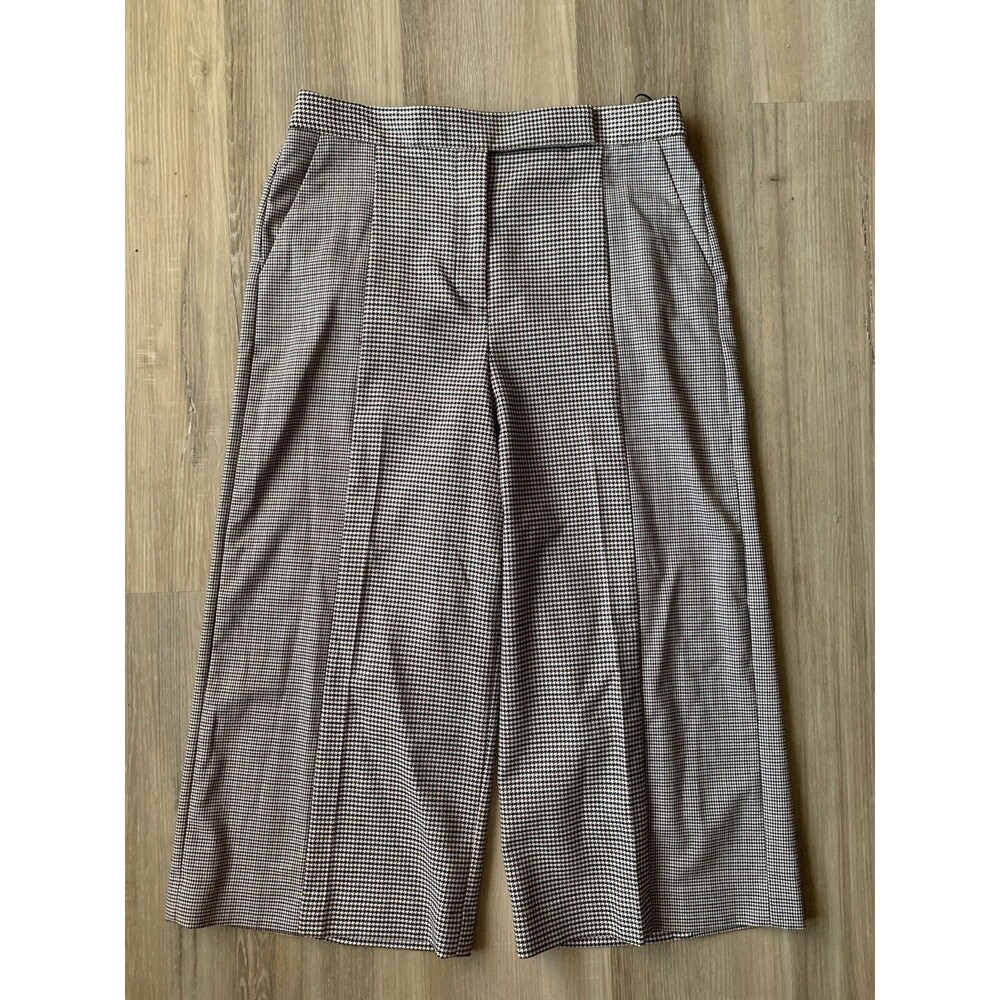 DKNY Cropped Pants Argyle Herringbone Design Women's Sz 8 Career Workplace EUC